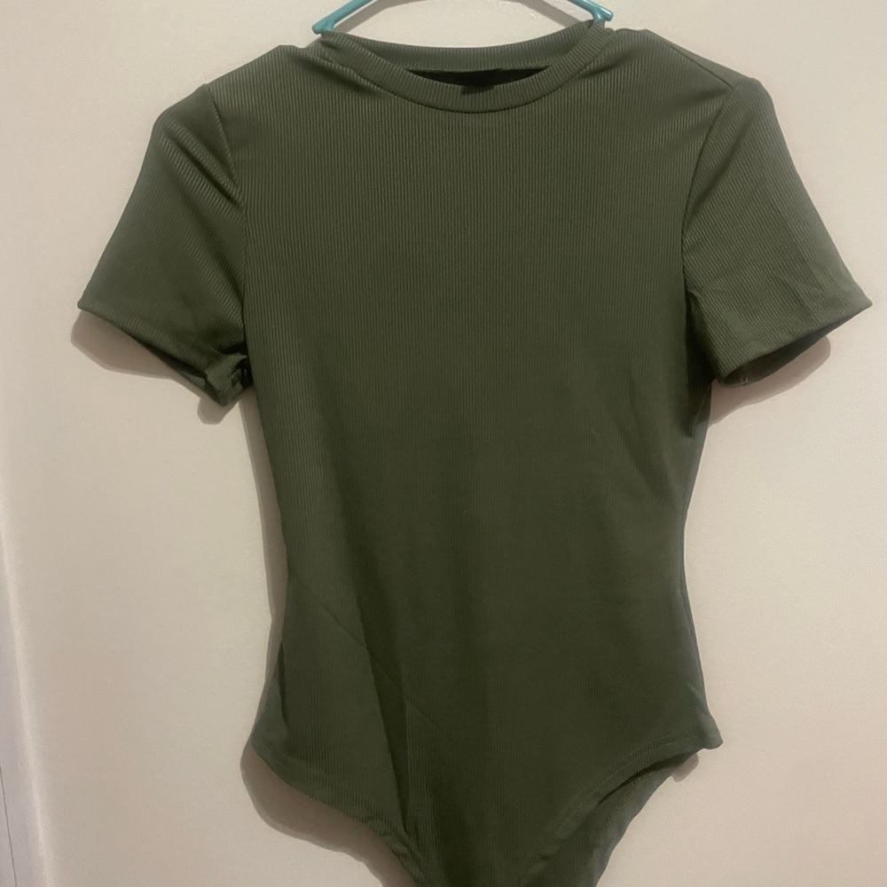 Olive Green Short Sleeve Bodysuit